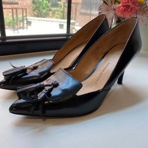 Banana Republic Black Leather Tassel Avila Pumps Size 6.5